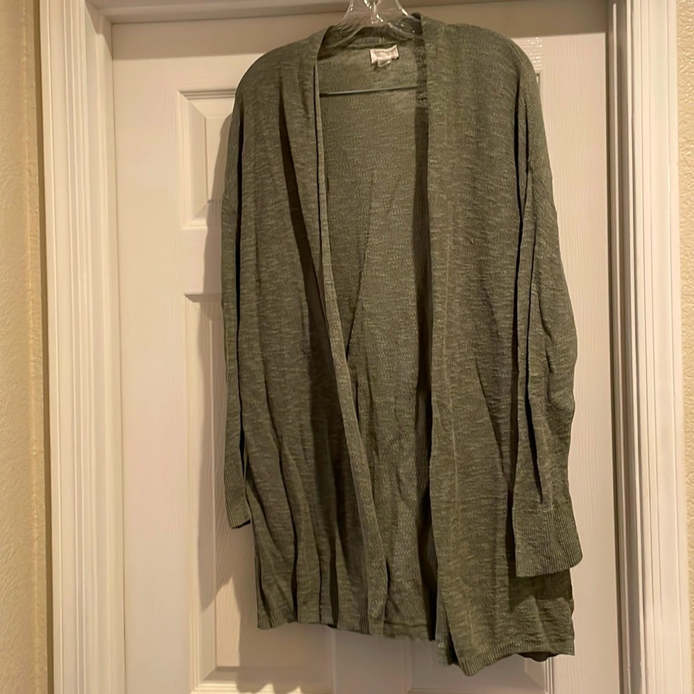 Caslon Green Open Cardigan Size 1X